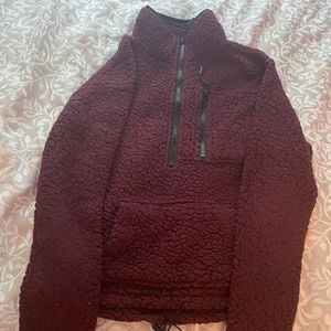 No Boundaries red long sleeve hoodie.